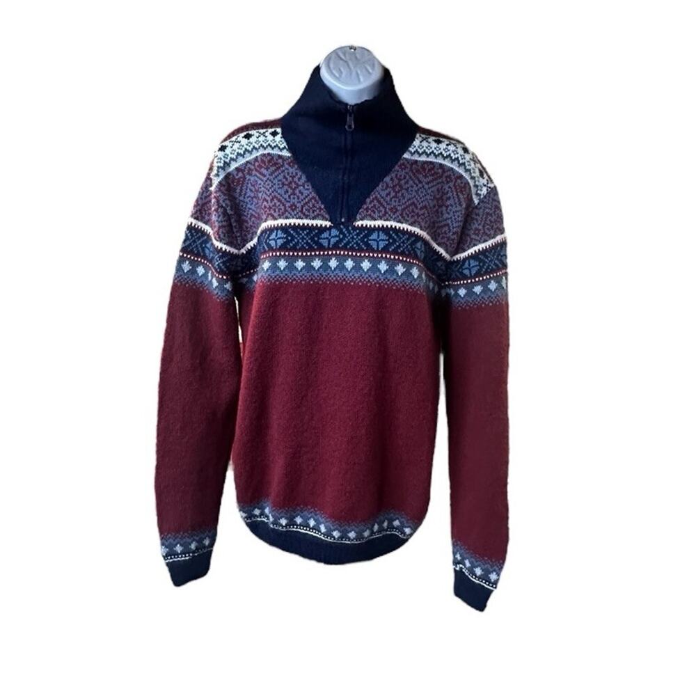 Artesania Fair Isle Quarter Zip Sweater Men’s M Fits Women’s L Alpaca Blend